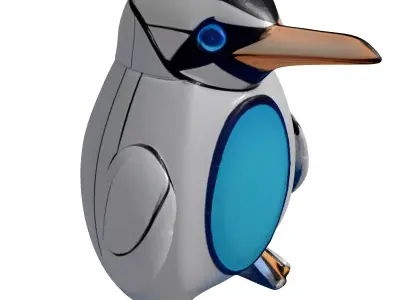 Robotic Penguin SciFi Mascot 3D model
