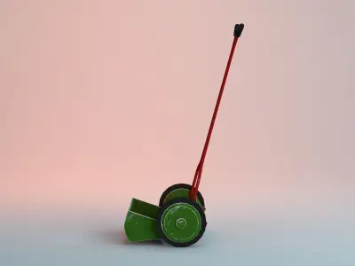 Lawn Mower Machine Low-poly 3D model