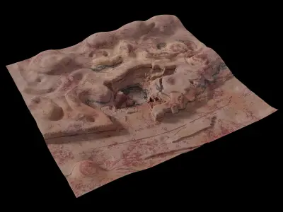 Mars open pit mining quarry 3D model