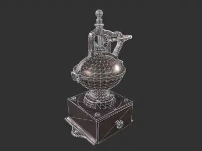 Vintage Coffee Grinder Low-poly 3D model