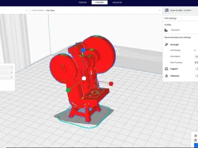 Machine press 3D print model
