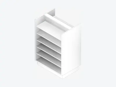 Shelving - Library - Integral - Convertible Low-poly 3D model