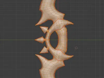 Hand-painted dagger Low-poly 3D model