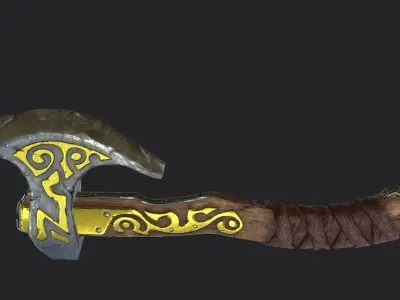 Low Poly RPG Axe Low-poly 3D model