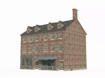 18th century architecture urban buildings 3D model