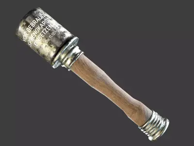 German World War One Hand Grenade Low-poly 3D model