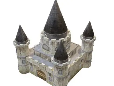 castle with turrets Free 3D model