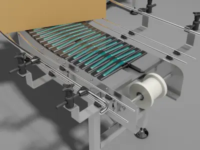 Curved  belt conveyor 3D model
