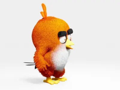 Angry bird  rigged character 3D model