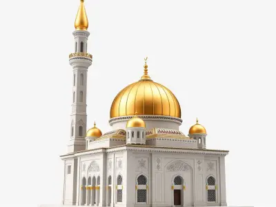 Golden Dome Mosque Architectural Model Pack Low-poly 3D model