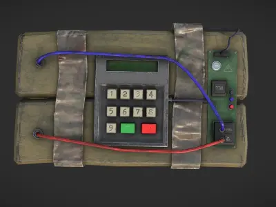 C4 Bomb Low-poly 3D model buy