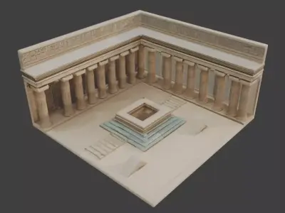 Ancient Egyptian Ritual Courtyard 3D Environment Analysis 3D model