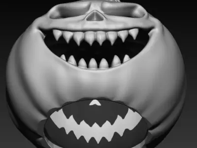 Evil Halloween Pumpkin  Free 3D print model