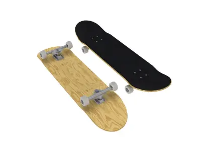 Rigged Skateboard Low-poly 3D model
