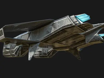 Spaceship Fighter N6 Low-poly 3D model