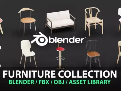 Coffee Chair Model Collection 300 Free low-poly 3D model