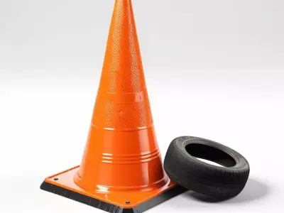 Industrial Traffic Cone Tire 3D model