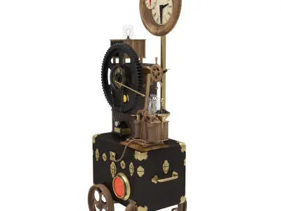Steampunk clock 3D model