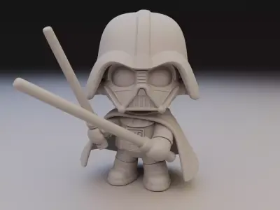 Darth Vader Chibi Statue - Cute Dark Lord Figure 3D print model