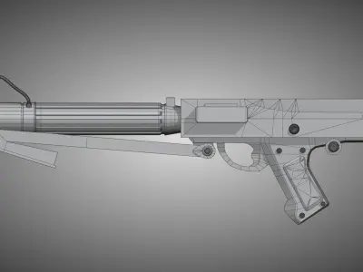 Star Wars DC 15 game ready weapon Low-poly 3D model