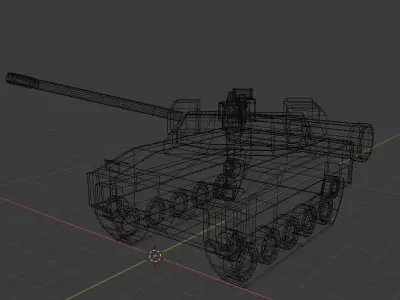 Low Poly Military Model camouflaged tank Low-poly 3D model