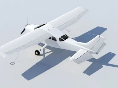 Cessna 206 Super Skywagon Static Low Poly Low-poly 3D model