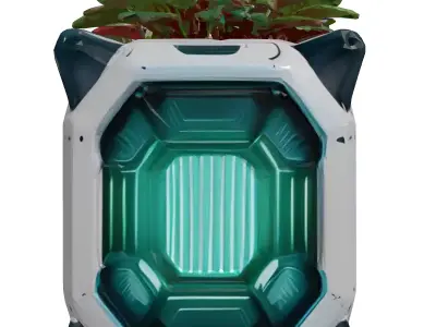 Modular SciFi Planter Glow 3D model