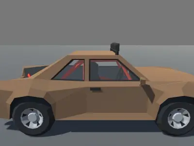 Muscle Car Trophy Truck with Interior MOBILE READY Low-poly 3D model