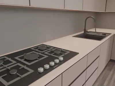 Kitchen in the interior Free 3D model
