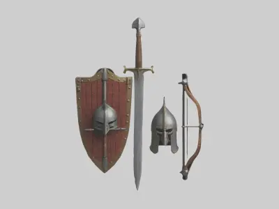 Medieval Weaponry Mod 1 Low-poly 3D model