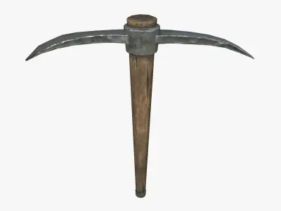 Pickaxe wooden axe Low-poly 3D model