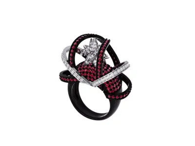 Star Art Deco Ring  3D print model purchase
