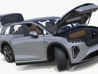 Lucid Gravity 2024 Electric SUV Rigged 3D model