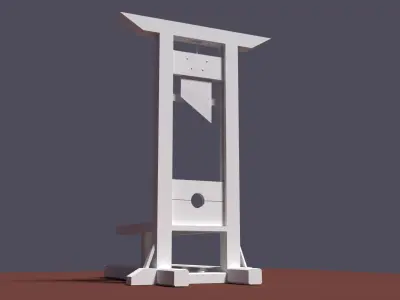Guillotine  Low Poly Textured Game Ready Free low-poly 3D model