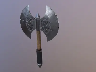 Short Battle Ax Free 3D model
