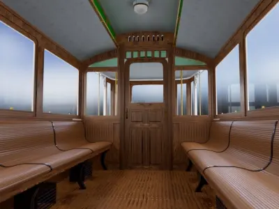 Retro tramway High-poly 3D model 3D model