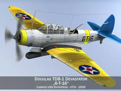 Douglas TDB-1 Devastator - 6T16 3D model