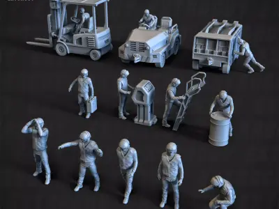 BF-1J Base Ground Crew 15mm props not included 3D print model