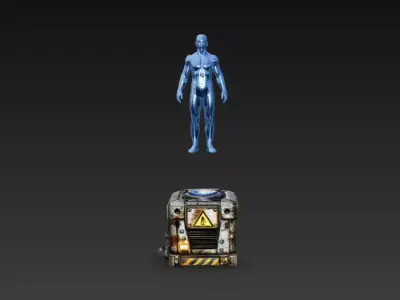 Sci-Fi Hologram Projector - Futuristic Industrial Device - PBR Low-poly 3D model