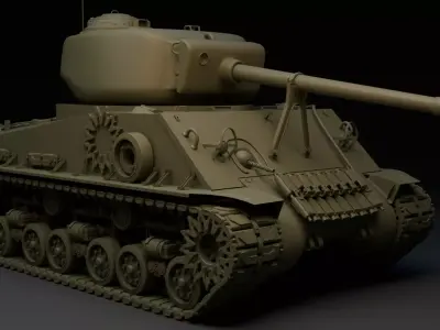 M4A3E8 Sherman Tank 3D model
