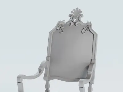 king armchair Louis XIV 3D model