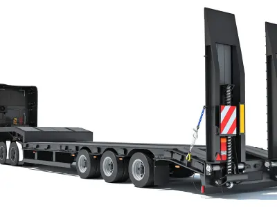 Truck with Platform Trailer 3D model purchase