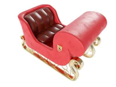 Santa reindeer Sleigh 3d model  3D model