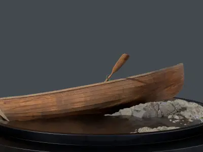 Clinker Dingy 3D Model with PBR maps 3D model
