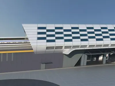 Light Rail Station 07 3D model