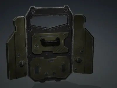 Sci-fi Ballistic Shield Low-poly 3D model