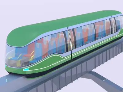 Future monorail train 2023 II 3D model