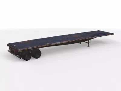flatbed trailer 3D model