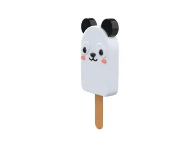 Cartoon Panda Ice Cream Cute Low-poly 3D model