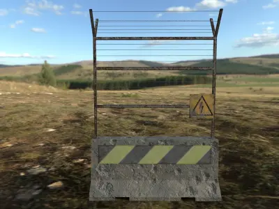Concrete Barrier Low-poly 3D model purchase